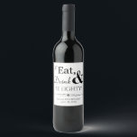 Eat Drink and Be Eighty Retro 80th Birthday Wine Label<br><div class="desc">It's going to be a heck of a 80th birthday party so dress up your wine bottles with this funky retro Eat,  Drink & Be Eighty! beverage stickers. Matching party supplies available.</div>