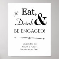 Eat Drink and Be Engaged Retro Welcome Sign