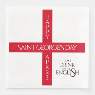 Eat Drink and Be English St George's Cross Flag Napkin