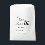 Eat Drink and Be Fifty Funky Retro 50th Birthday Favour Bag<br><div class="desc">It's going to be a heck of a 50th birthday party so thank your guests with this funky retro Eat,  Drink & Be Fifty! favour bags filled with goodies. Matching party supplies available.</div>