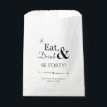 Eat Drink and Be Forty Funky Retro 40th Birthday Favour Bag<br><div class="desc">It's going to be a heck of a 40th birthday party so thank your guests with this funky retro Eat,  Drink & Be Forty! favour bags filled with goodies. Matching party supplies available.</div>