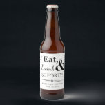 Eat Drink and Be Forty Retro 40th Birthday Beer Bottle Label<br><div class="desc">It's going to be a heck of a 40th birthday party so dress up your beer bottles with this funky retro Eat,  Drink & Be Forty! beverage stickers. Matching party supplies available.</div>