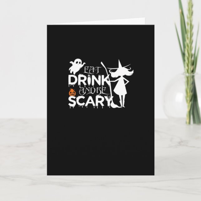 Eat Drink And Be Funny Scary Card (Front)