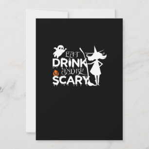 Eat Drink And Be Funny Scary Holiday Card