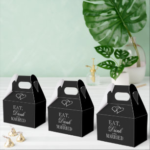 Eat drink and be married black wedding favor boxes