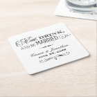 Eat Drink and Be Married Black Wedding Monogram