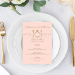 Eat Drink and Be Married Blush Gold Wedding Dinner Menu<br><div class="desc">Eat,  Drink and Be Married theme wedding dinner menu card in a vintage chic blush pink and antique gold colour scheme. Personalize with your wedding date and menu wording details.</div>