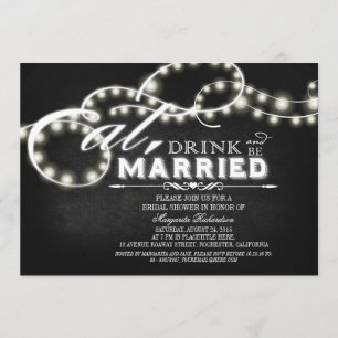 Eat, Drink and Be Married Bridal Shower Invitation