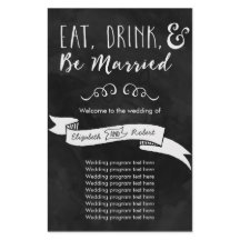 Eat, Drink, and Be Married Chalkboard Wedding