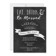 Eat, Drink, and Be Married Chalkboard Wedding