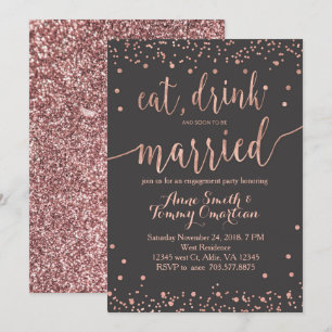 Eat Drink and Be Married Engagement Invitations