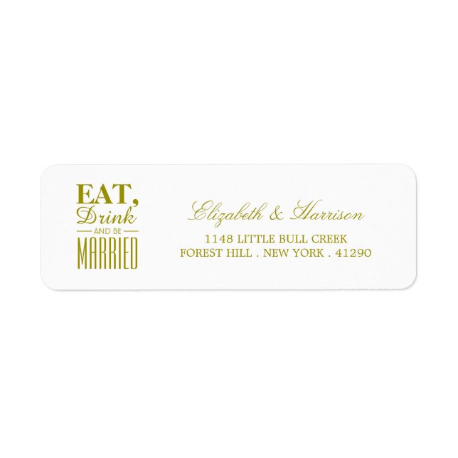 Eat, Drink and be Married Gold Wedding (Front)