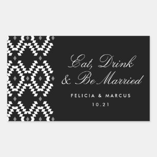 Eat, Drink and Be Married label, mini champagne Sticker