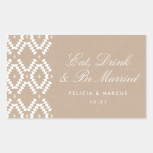 Eat, Drink and Be Married label, mini champagne Sticker