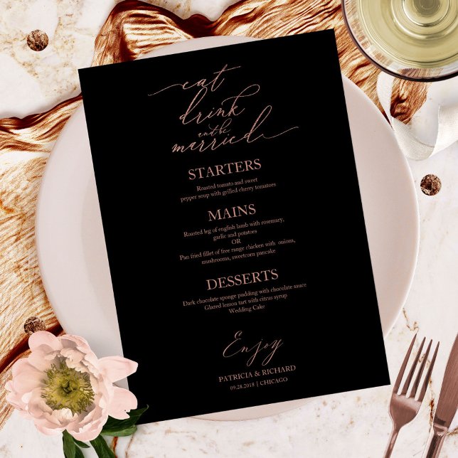 Eat Drink and Be Married Menu For Plate (Creator Uploaded)