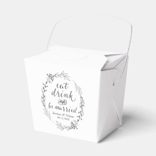 Eat Drink and Be Married Personalized Favor Box