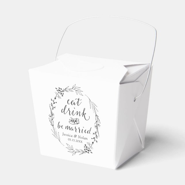 Eat Drink and Be Married Personalized Favor Box (Front Side)