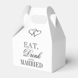 Eat drink and be married quote wedding favour box