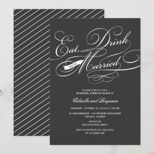 Eat Drink And Be Married Rehearsal Dinner Invite