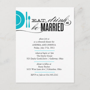 Eat, Drink and Be Married Rehearsal Dinner Invite