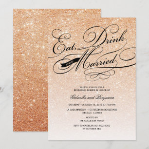 Eat Drink And Be Married Rehearsal Dinner Invite