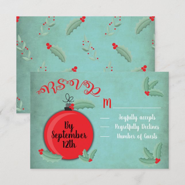 Eat Drink and Be Married RSVP response card (Front/Back)