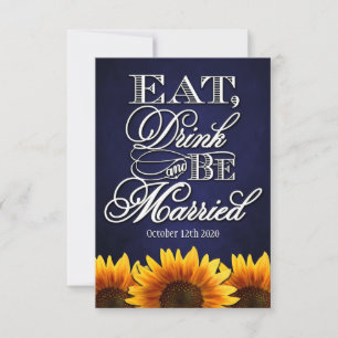 Eat Drink and Be Married Rustic Wedding RSVP Cards