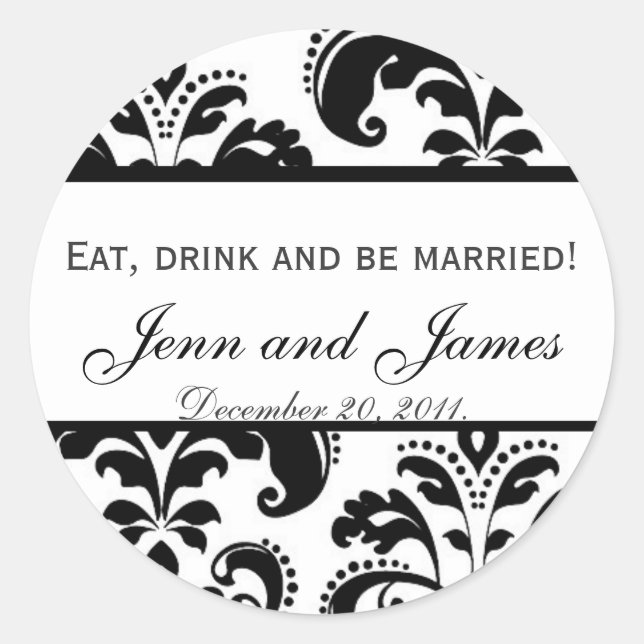 Eat, Drink, and be Married Stickers (Front)