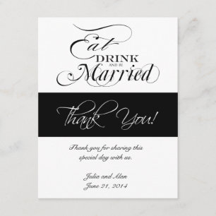 Eat, Drink, and Be Married Thank You Cards