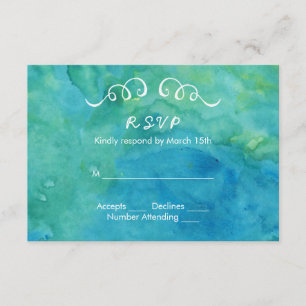 Eat, Drink, and Be Married Turquoise Wedding RSVP Card