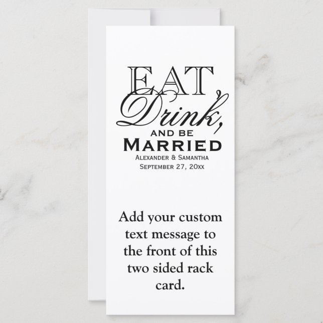 Eat, Drink, and Be Married Wedding Menu/Program (Front)