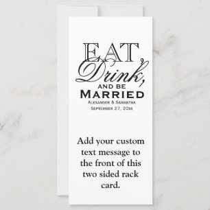 Eat, Drink, and Be Married Wedding Menu/Program