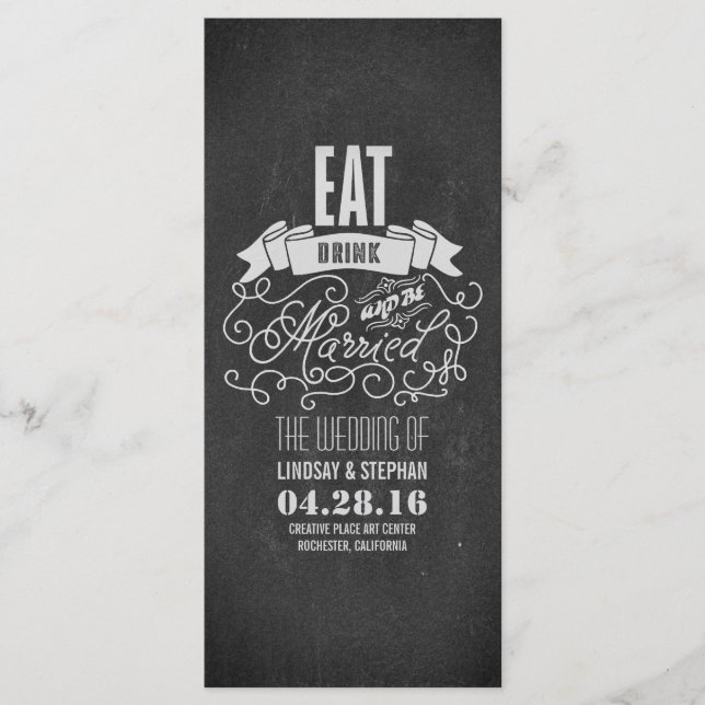 Eat drink and be married wedding programs (Front)