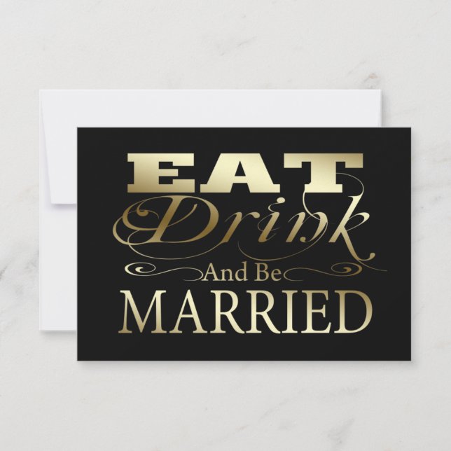 Eat Drink And Be Married Wedding RSVP (Front)
