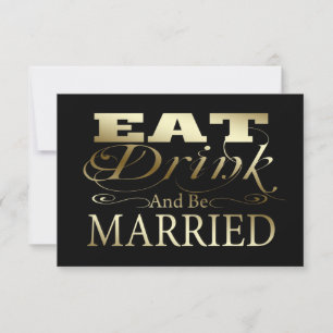 Eat Drink And Be Married Wedding RSVP Card