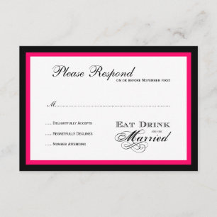 Eat Drink and be Married  Wedding rsvp Card