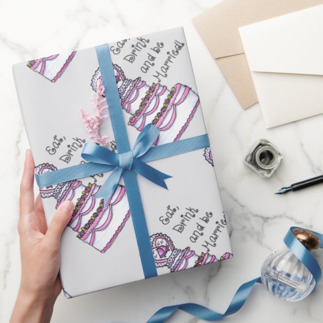Eat, Drink and Be Married Wrapping Paper (Gifting)