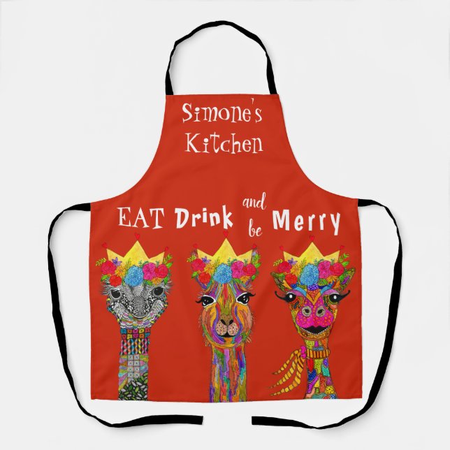 Eat Drink and Be Merry Animals Apron (Front)