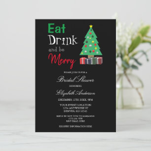 Eat Drink And Be Merry Bridal Shower Invitation