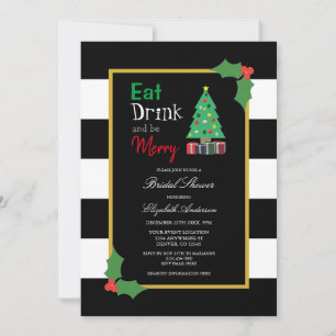 Eat Drink And Be Merry Bridal Shower Invitation