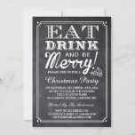 Eat Drink and Be Merry Chalkboard Christmas Party Invitation<br><div class="desc">Create your perfect invitation with this pre-designed templates, you can easily personalize it to be uniquely yours. For further customization, please click the "customize further" link and use our easy-to-use design tool to modify this template. If you prefer Thicker papers / Matte Finish, you may consider to choose the Matte...</div>