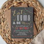 Eat Drink and Be Merry Christmas Chalkboard Invitation<br><div class="desc">Christmas Party Invitation
Christmas Lights Invitation
Holiday Party Invitation</div>