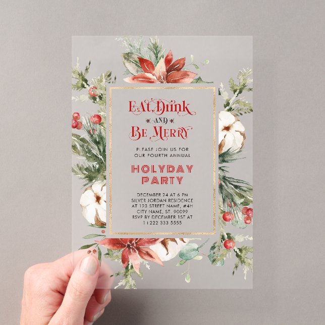 Eat Drink and be Merry Christmas Party Invitation (Insitu (Handheld))