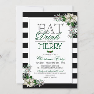 Eat Drink and be Merry Christmas Party Invitation