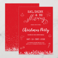 Eat, Drink and be Merry Christmas Party Invitation