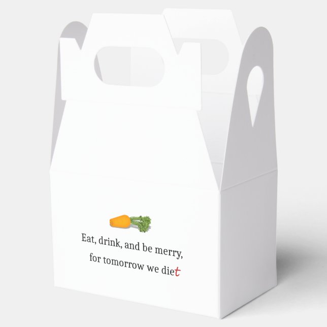 "Eat, Drink, and be Merry, for Tomorrow We Diet" Favor Box (Opened)