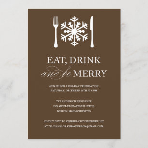EAT DRINK AND BE MERRY HOLIDAY PARTY INVITATIONS