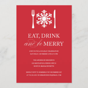 EAT DRINK AND BE MERRY   HOLIDAY PARTY INVITATIONS