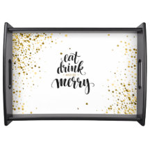 Eat, Drink and be Merry holiday serving tray