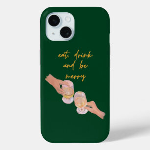 Eat, Drink and be Merry, Merry, Christmas, Retro iPhone 15 Case